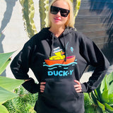 DUCK-Y Fishing Black Unisex Hoodie.