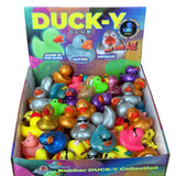 DUCK-Y Rubber Ducks Glow in the Dark, Glitter and Metallic display- 60 assorted Rubber DUCK-Y ducks