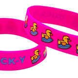 DUCK-Y Pink Surfer Silicone Bracelet