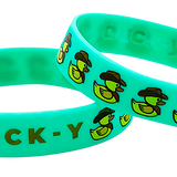 DUCK-Y Teal Cowboy Silicone Bracelet