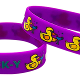 DUCK-Y Purple Party Silicone Bracelet.