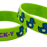 DUCK-Y OG Logo Green and Blue Silicone Bracelet