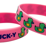 DUCK-Y OG Logo Pink and Green Silicone Bracelet