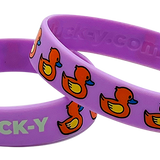 DUCK-Y OG Logo Purple and Red Silicone Bracelet