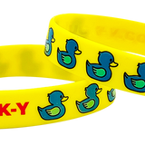 DUCK-Y OG Logo Yellow and Blue Silicone Bracelet