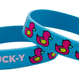 DUCK-Y OG Logo Blue and Red Silicone Bracelet