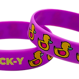DUCK-Y OG Logo Purple and Yellow Silicone Bracelet