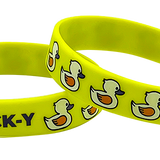 DUCK-Y OG Logo Yellow and White Silicone Bracelet