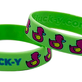 DUCK-Y OG Logo Green and Red Silicone Bracelet
