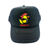 Black Biker DUCK-Y Trucker hat #14