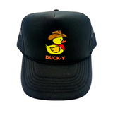 Black Cowboy DUCK-Y Trucker hat # 24