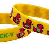 DUCK-Y OG Logo Yellow and Pink Silicone Bracelet